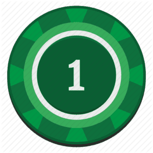 Green casino chip illustration