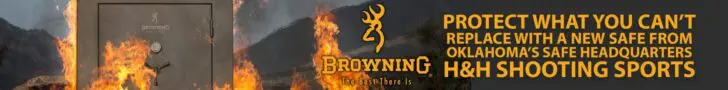 Browning gun safe advertisement from H&H Shooting Sports in Oklahoma City