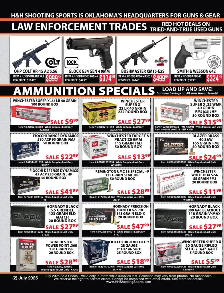July 2025 Ammo Specials H&H Shooting Sports 