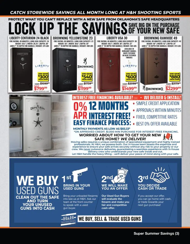 H&H July 2025 - Liberty Safes & Browning Safes Specials
