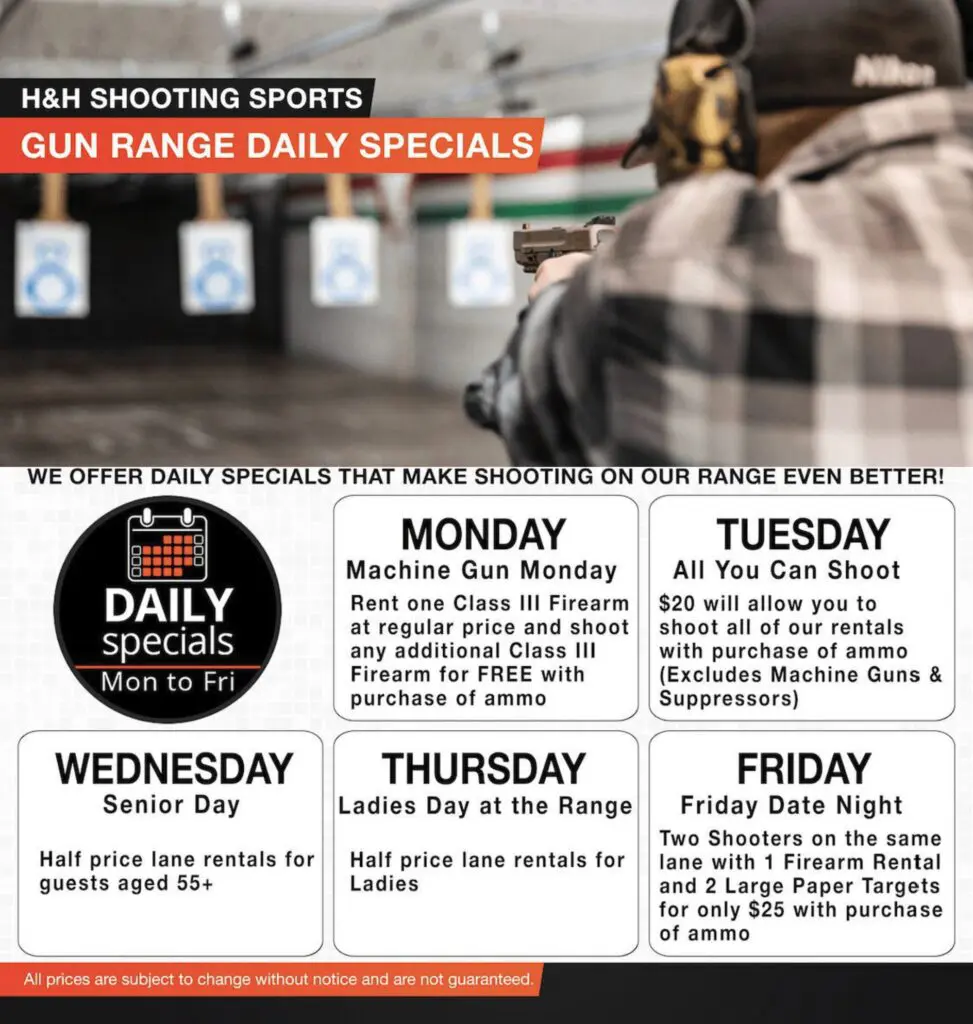 Gun Range Daily Specials
