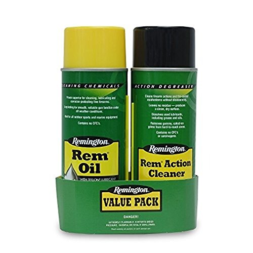 Remington cleaning chemicals value pack with Rem Oil and Rem Action Cleaner cans