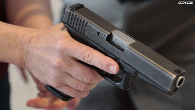 Shooter practicing at indoor gun range in Oklahoma City