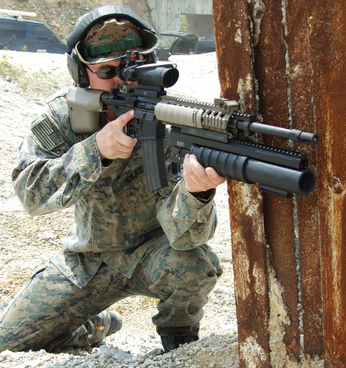 BDlauncherDeltonAR The Bates and Dittus AR 37mm Launcher.