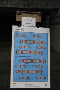 Aiming gun point practicing poster in Oklahoma City
