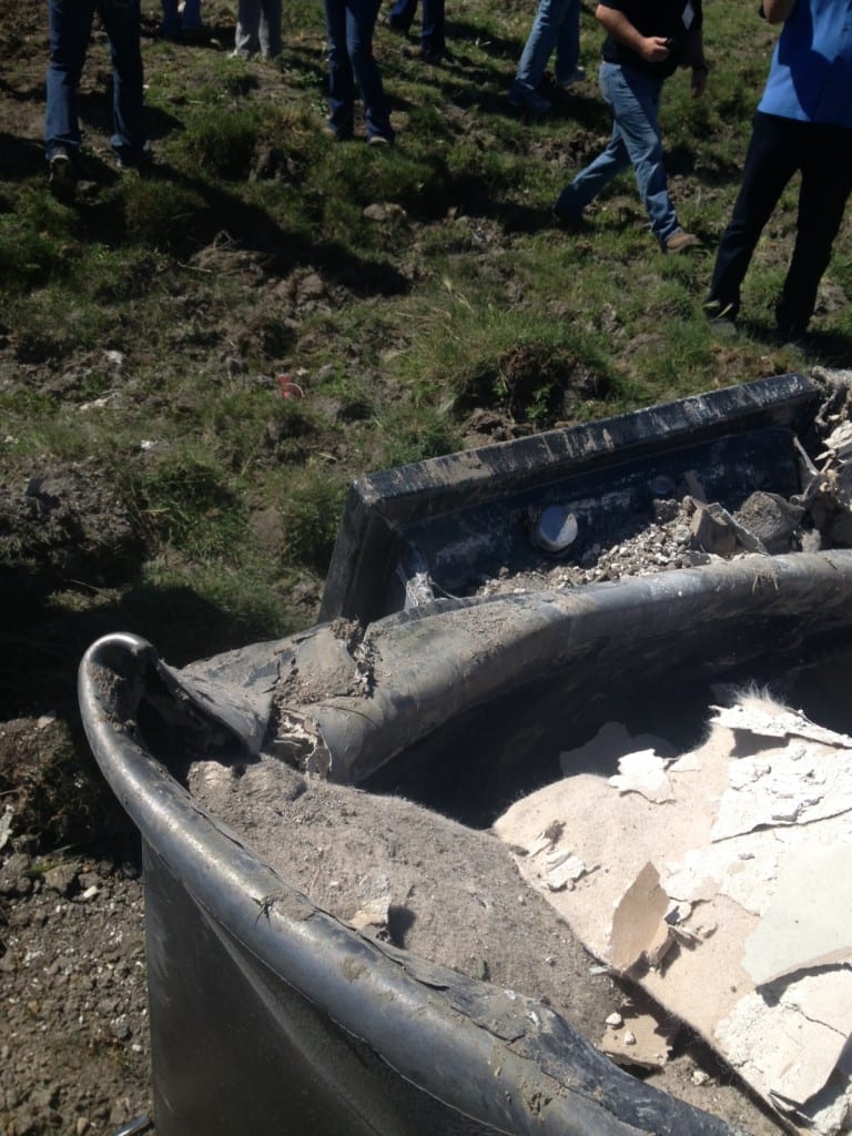 Liberty Safe with exposed fire insulation after blast test at HH Shooting Sports