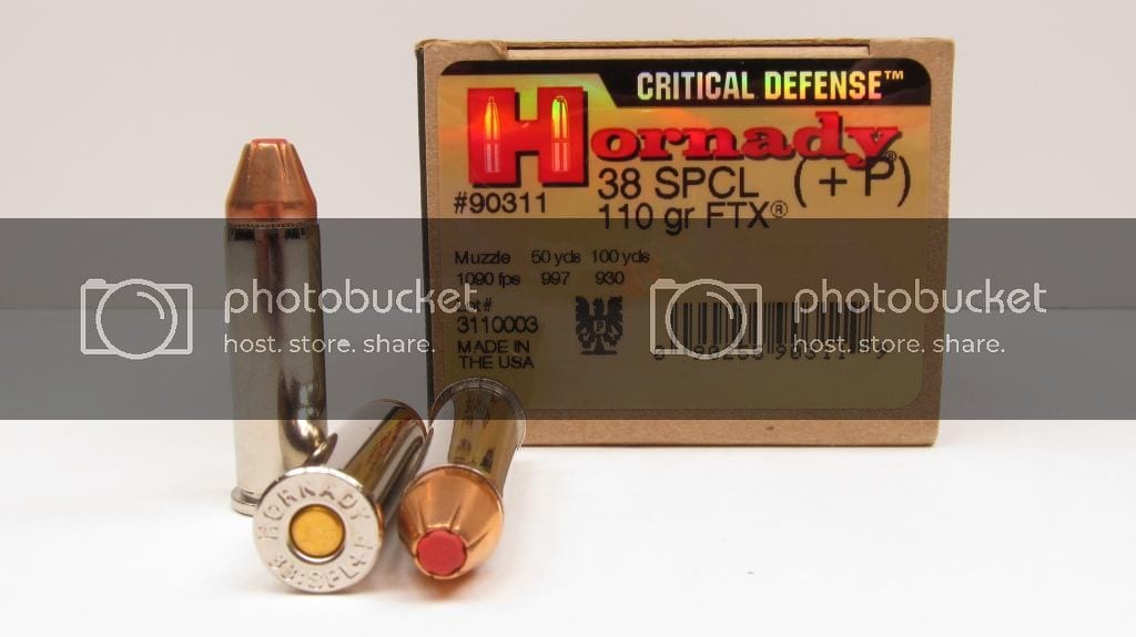 Hornady Critical Defense .38 Special ammunition with box and two cartridges