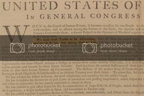 We hold these truths to be self-evident...inalienable US Declaration of Independence text highlighting rights and Second Amendment