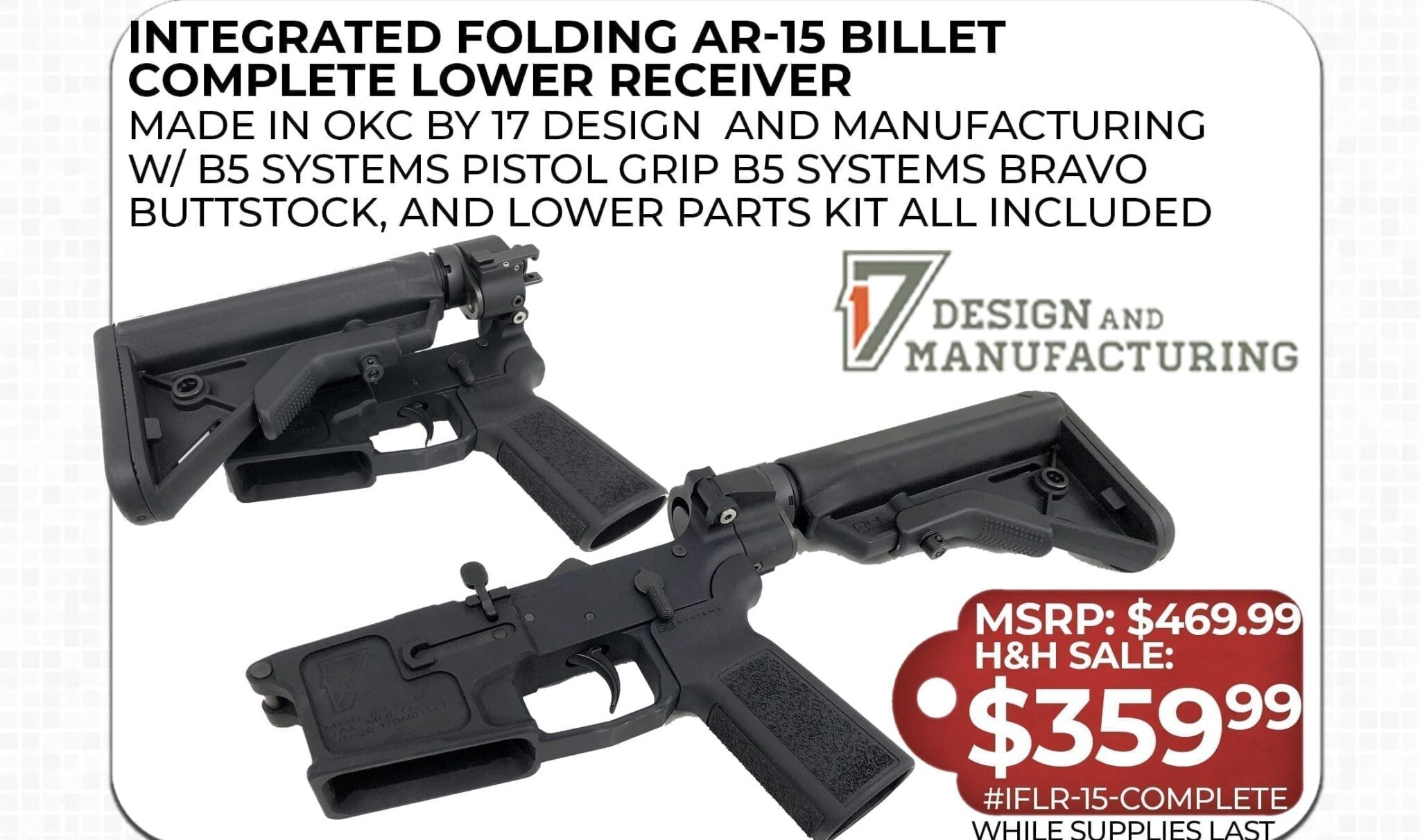 Integrated Folding AR-15 Billet Complete Lower Receiver - 17 Design and Manufacturing - Image 2