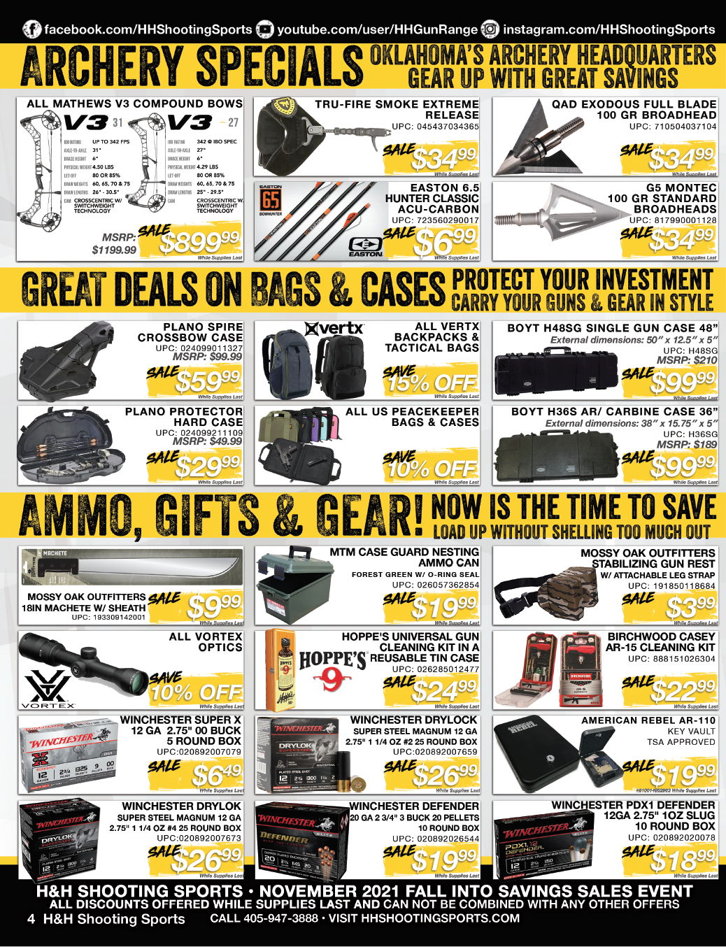 Advertisement for H&H Shooting Sports, an Archery and Gun Store in Oklahoma
