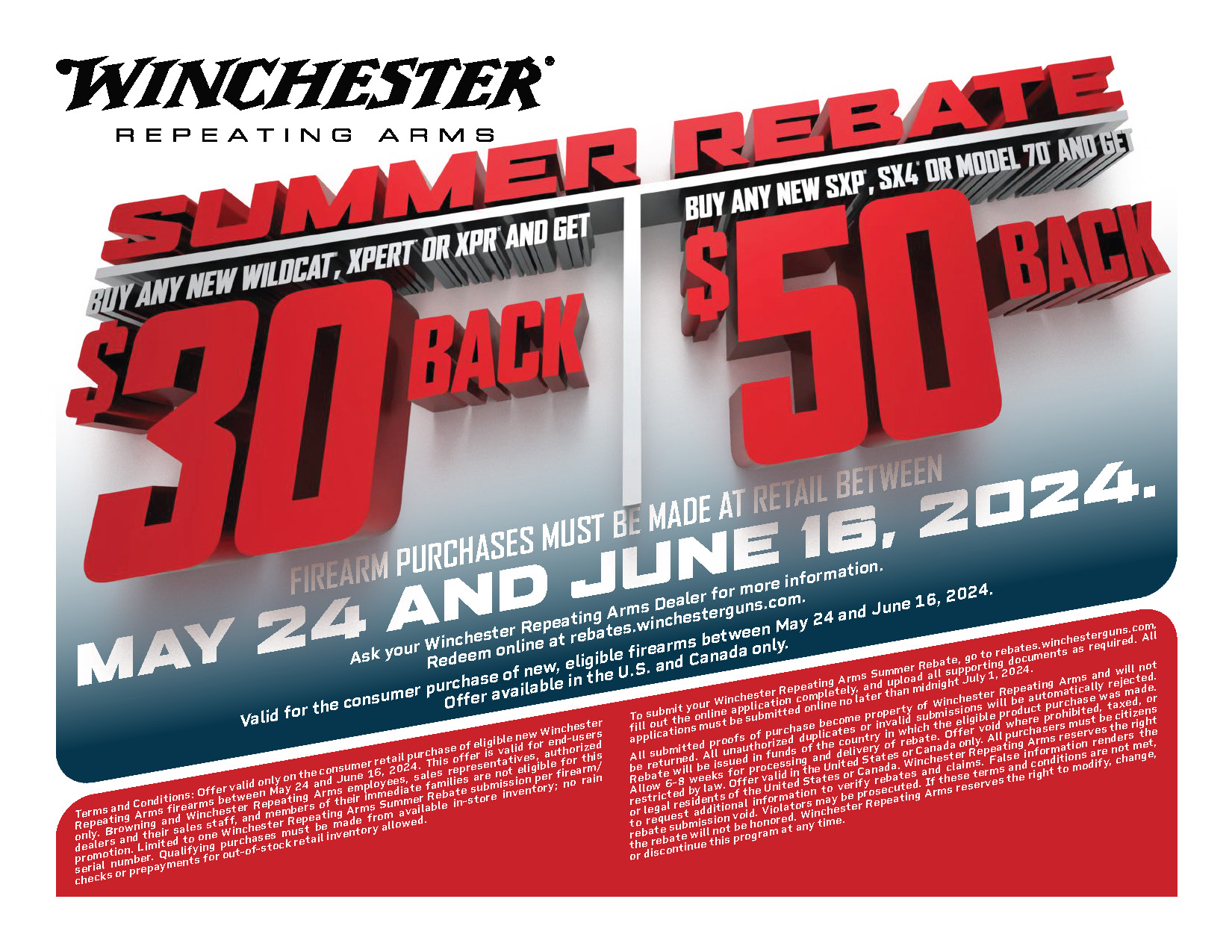 An Advertisement for a Winchester Repeating Arms Summer Rebate Promotion

