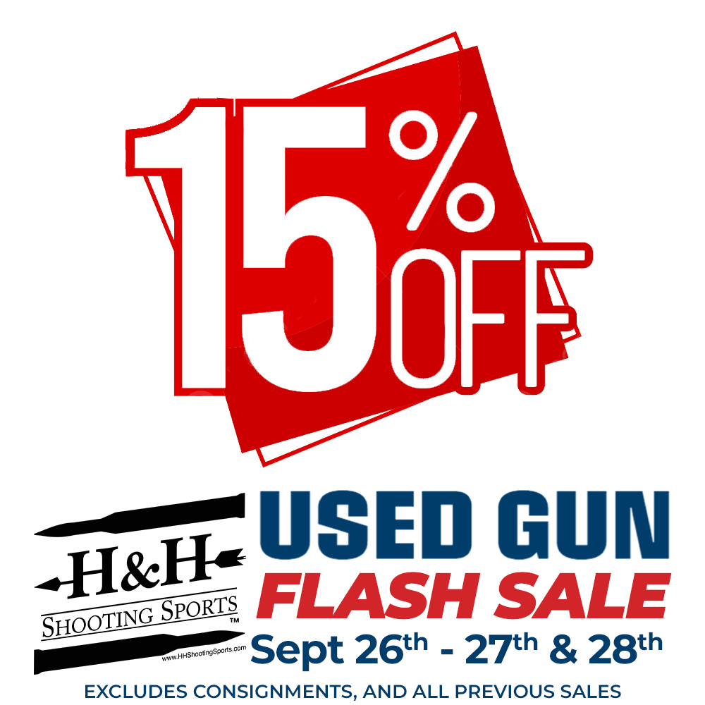 Flash sale in Oklahoma City offering 15% off used guns for a limited time.