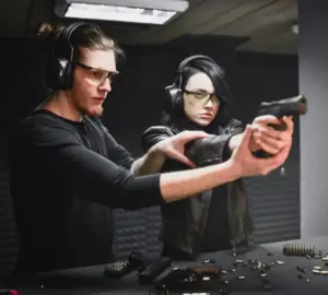 Woman getting firearm training in Oklahoma City